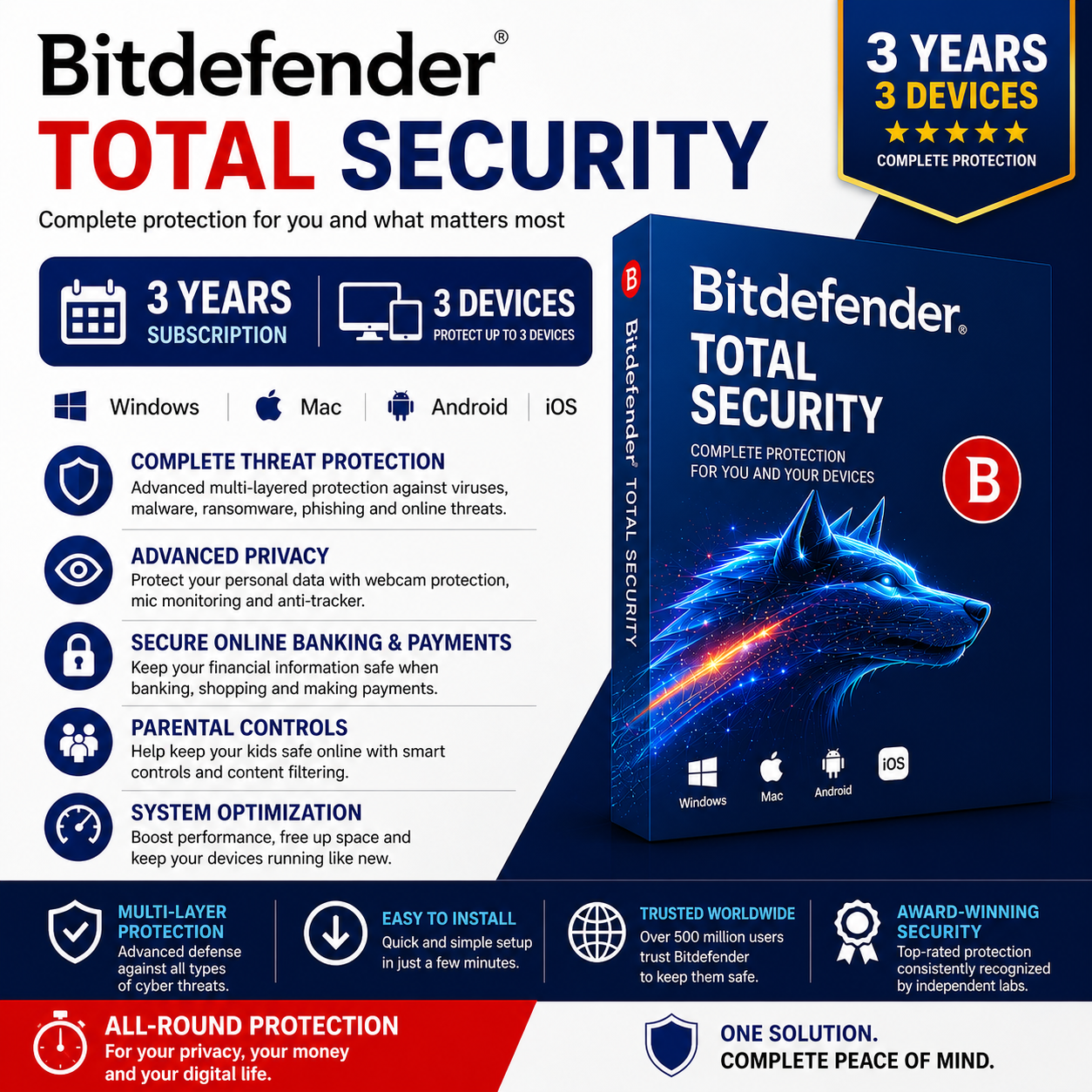 Bitdefender Total Security 3 Years 3 Devices